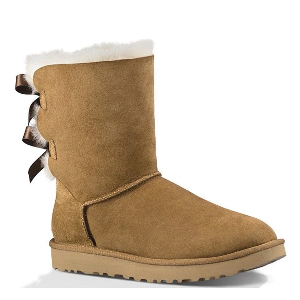 UGG® Bailey Suede Bow II Water-Repellent Cold Weather Boots - Picture 15 of 15